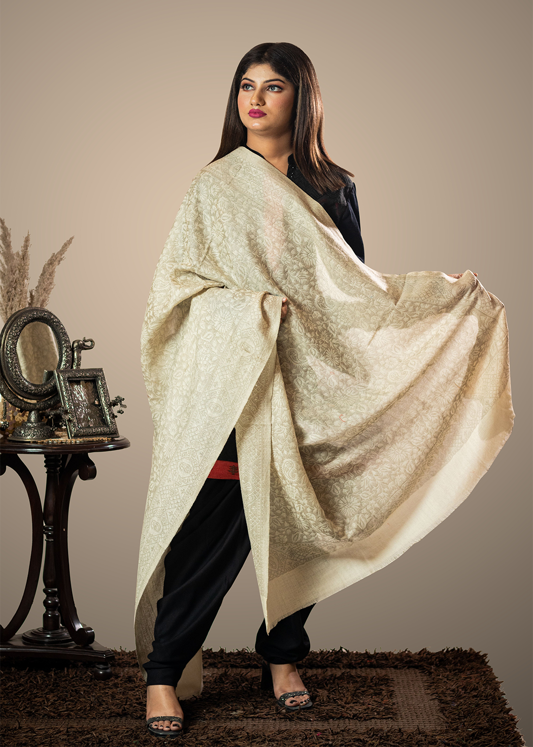 Masudh unisex moonlight shawl woven in lurex & sparkle